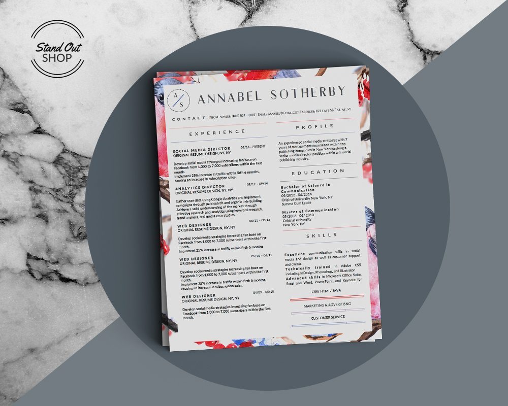 annabel sotherby beautiful resume template