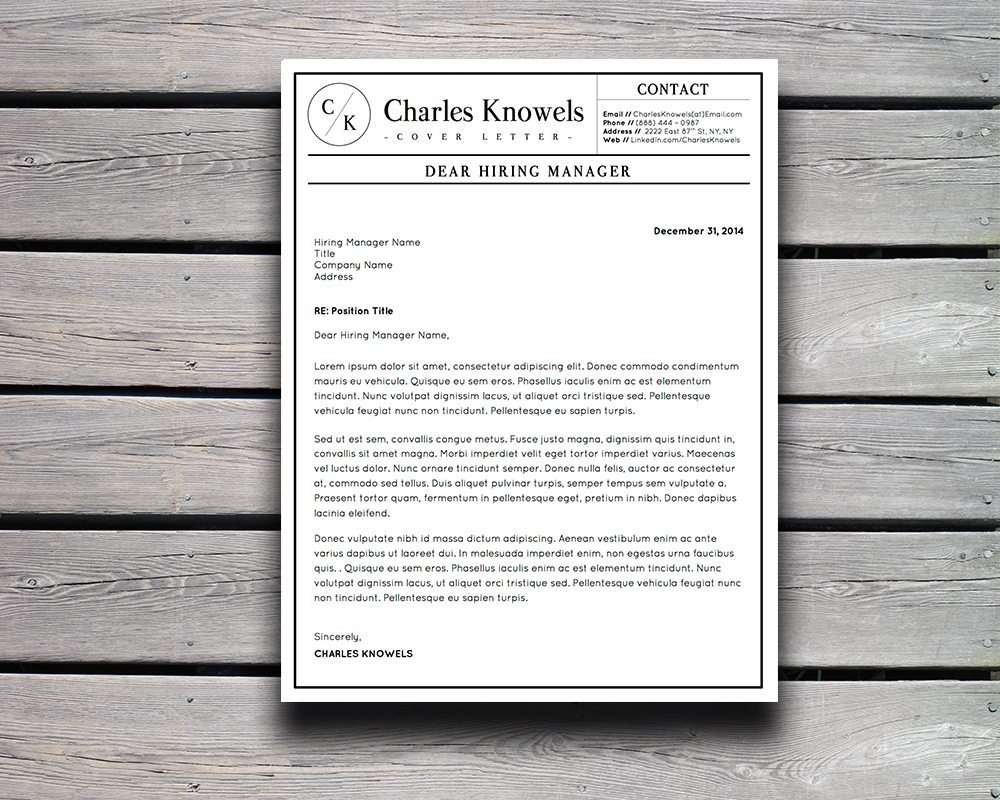 charles knowels resume 5 pack for ms word and apple pages