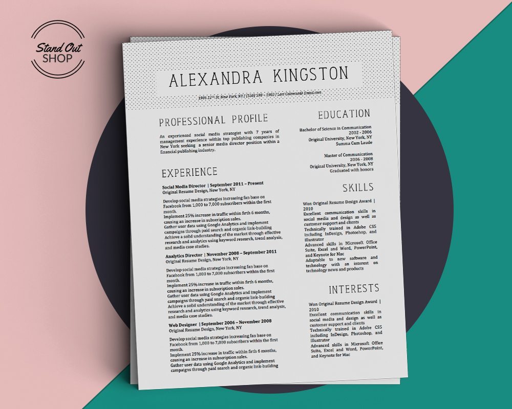 alexandra kingston resume template
