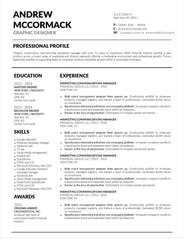 Downloadable Resume Template for Microsoft Word and Apple Pages