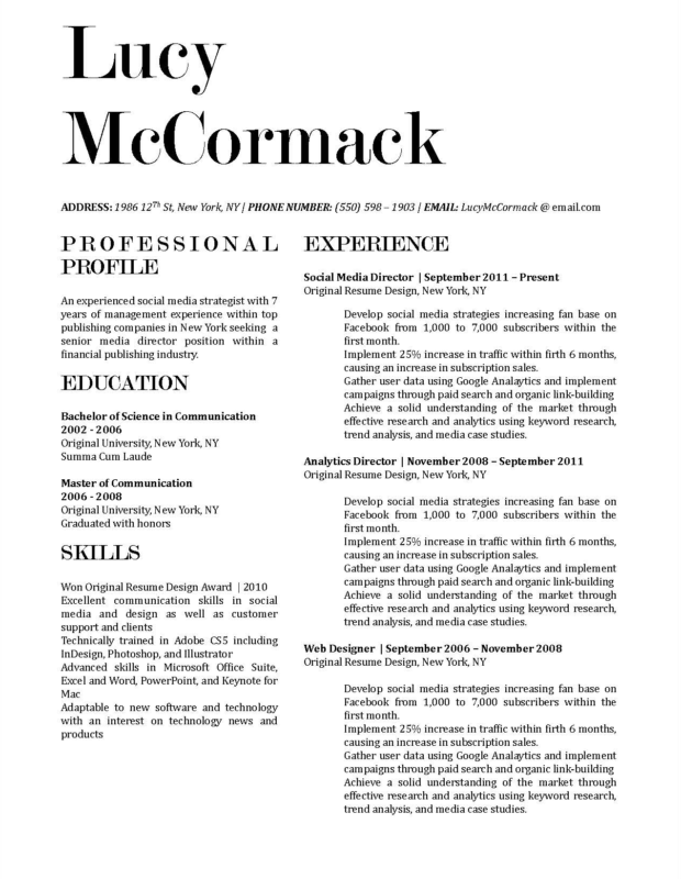 Lucy McCormack - Downloadable Resume Template for Microsoft Word and Apple Pages