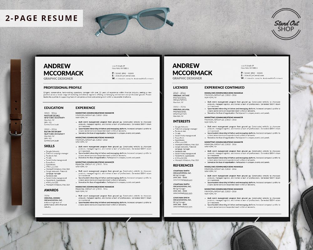 Andrew McCormack - Resume Template for Word - 5 Best Clean Resume Templates Word of 2019