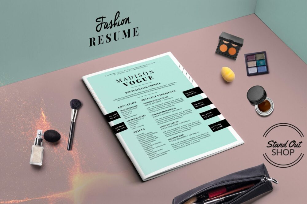 Madison Vogue Fashion Downloadable Resume Template and Cover Letter Template for Microsoft Word and Apple Pages
