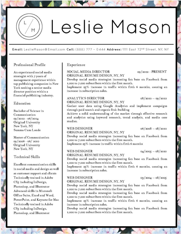 Leslie Mason - 13-15 Best Creative Resume Templates of 2018