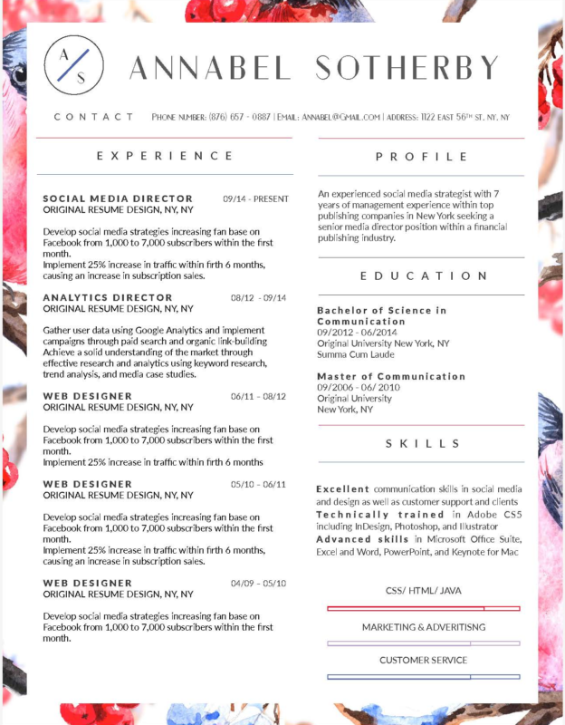 Annabel Sotherby - 6-15 Best Creative Resume Templates of 2018