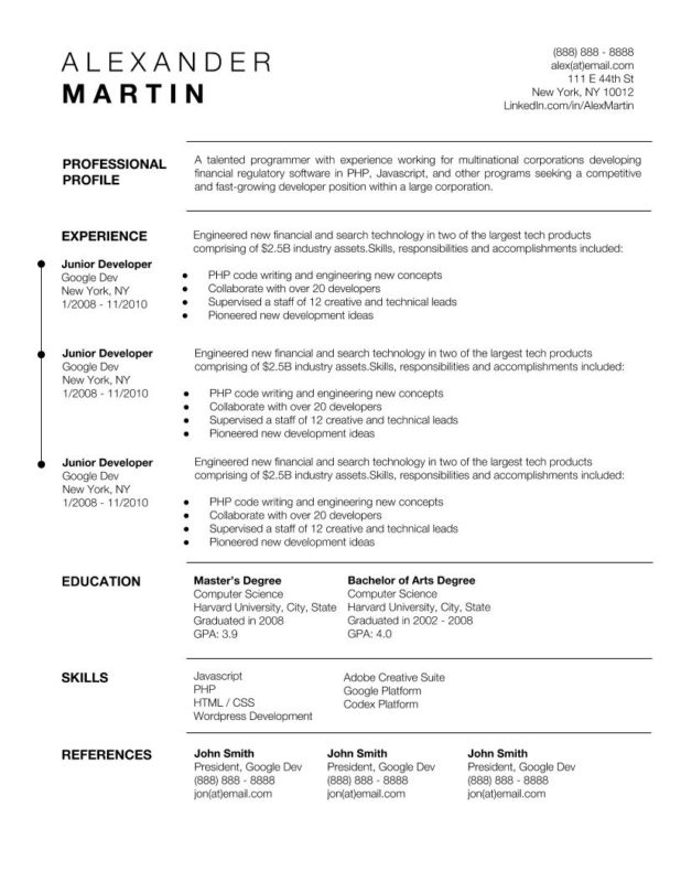 2019 Best Clean and Simple Resume Templates Top 5